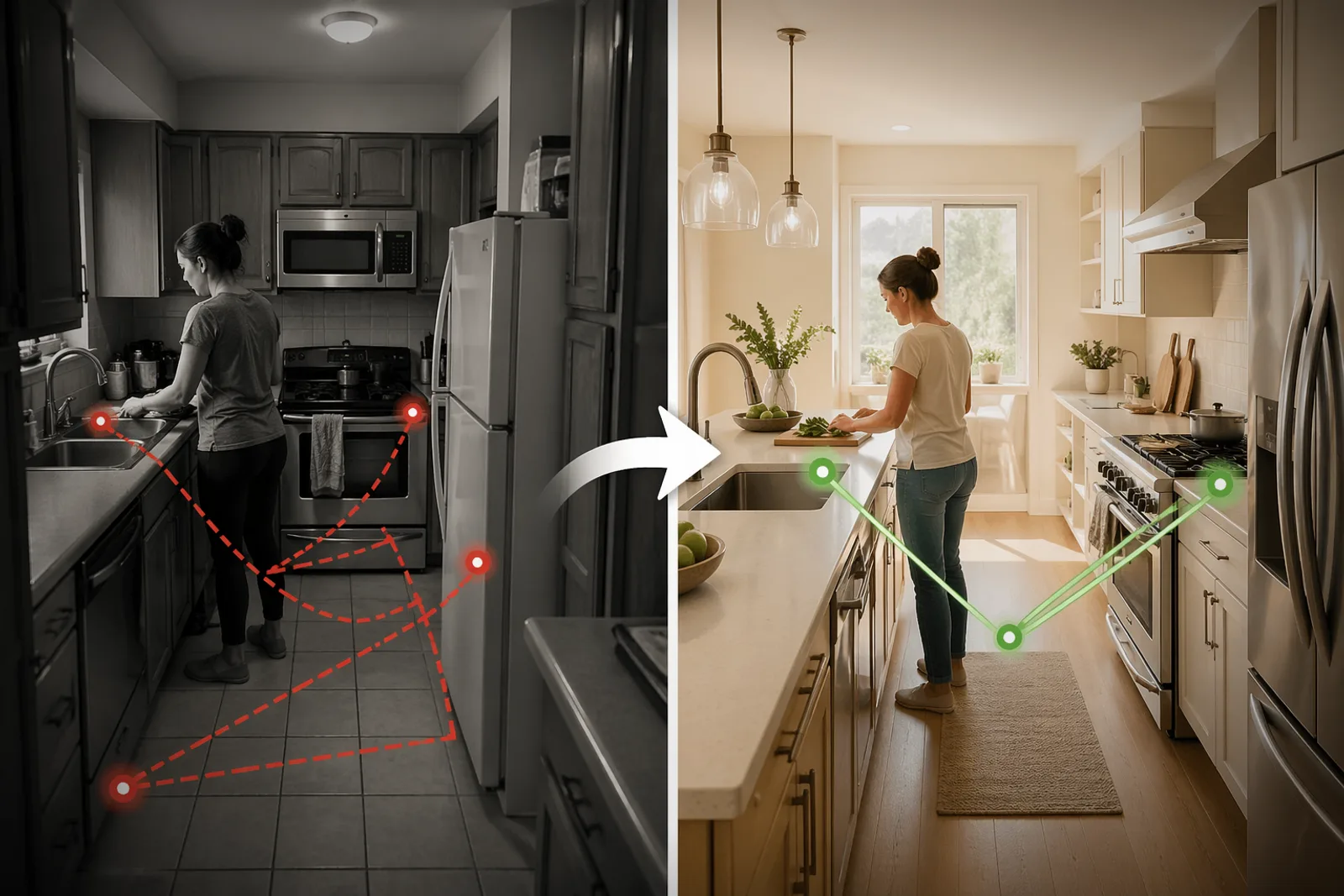 Your Kitchen Layout Is Costing You 40 Minutes a Day (Here's the Fix)